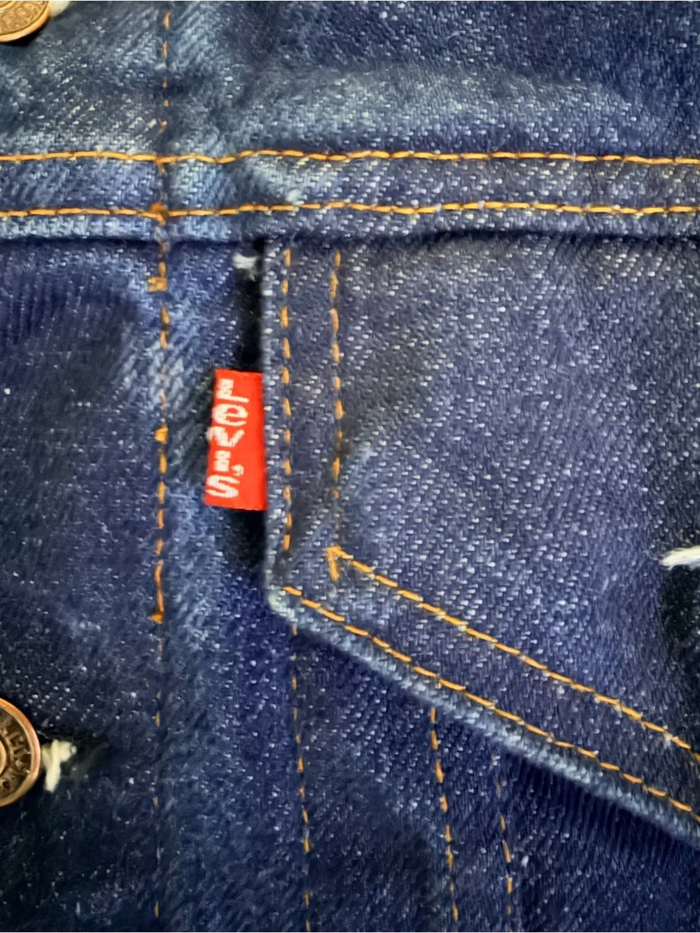 Vintage Levi’s Type III Denim Trucker Jacket 42L Small e Dark Indigo USA 70s/80s